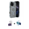 MARSİLYAN™- iPhone 16 Pro Max Kılıf Eksen Çizgi - Siyah 3D Antistatik Cam Ekran Koruyucu + Bilvis Titan Kamera Lens - SH
