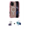 MARSİLYAN™- iPhone 16 Pro Max Kılıf Eksen Çizgi - Siyah 3D Antistatik Cam Ekran Koruyucu + Bilvis Titan Kamera Lens - TMGI