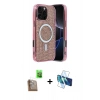 MARSİLYAN™- iPhone 16 Pro Max Kılıf Eksen Çizgi - Siyah 3D Antistatik Cam Ekran Koruyucu + Raze Metal Kamera Lens - CLTM