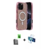MARSİLYAN™- iPhone 16 Pro Max Kılıf Eksen Çizgi - Siyah 3D Antistatik Cam Ekran Koruyucu + Raze Metal Kamera Lens - SH