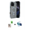 MARSİLYAN™- iPhone 16 Pro Max Kılıf Eksen Çizgi - Siyah 3D Antistatik Cam Ekran Koruyucu + Raze Metal Kamera Lens - NLGY