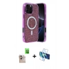 MARSİLYAN™- iPhone 16 Pro Max Kılıf Eksen Çizgi - Siyah 3D Antistatik Cam Ekran Koruyucu + Raze Metal Kamera Lens - NLGY