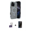 MARSİLYAN™- iPhone 16 Pro Max Kılıf Eksen Çizgi - Siyah 3D Antistatik Hayalet Cam Ekran Koruyucu + Bilvis Titan Kamera Lens - TMGI