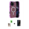 MARSİLYAN™- iPhone 16 Pro Max Kılıf Eksen Çizgi - Siyah 3D Antistatik Hayalet Cam Ekran Koruyucu + Raze Metal Kamera Lens - NLGY