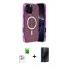 MARSİLYAN™- iPhone 16 Pro Max Kılıf Eksen Çizgi - Siyah 3D Antistatik Hayalet Cam Ekran Koruyucu + Raze Metal Kamera Lens - BZ