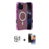 MARSİLYAN™- iPhone 16 Pro Max Kılıf Eksen Çizgi - Siyah 3D Antistatik Mat Seramik Nano Ekran Koruyucu + Pers Alüminyum Kamera Lens - GS