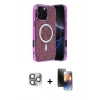 MARSİLYAN™- iPhone 16 Pro Max Kılıf Eksen Çizgi - Siyah 3D Antistatik Mat Seramik Nano Ekran Koruyucu + Pers Alüminyum Kamera Lens - GI