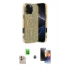 MARSİLYAN™- iPhone 16 Pro Max Kılıf Eksen Çizgi - Siyah 3D Antistatik Mat Seramik Nano Ekran Koruyucu + Raze Metal Kamera Lens - NLGY