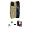 MARSİLYAN™- iPhone 16 Pro Max Kılıf Eksen Çizgi - Siyah 3D Antistatik Mat Seramik Nano Ekran Koruyucu + Raze Metal Kamera Lens - BZ