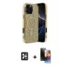 MARSİLYAN™- iPhone 16 Pro Max Kılıf Eksen Çizgi - Siyah 3D Antistatik Mat Seramik Nano Ekran Koruyucu + PVD Metal Kamera Lens - SH