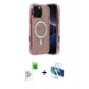 MARSİLYAN™- iPhone 16 Pro Max Kılıf Eksen Çizgi - Siyah 3D Antistatik Seramik Nano Ekran Koruyucu + Raze Metal Kamera Lens - BZ