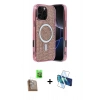 MARSİLYAN™- iPhone 16 Pro Max Kılıf Eksen Çizgi - Siyah 3D Antistatik Seramik Nano Ekran Koruyucu + Raze Metal Kamera Lens - CLTM