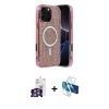 MARSİLYAN™- iPhone 16 Pro Max Kılıf Eksen Çizgi - Siyah 3D Antistatik Seramik Nano Ekran Koruyucu + Bilvis Titan Kamera Lens - GS