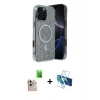 MARSİLYAN™- iPhone 16 Pro Max Kılıf Eksen Çizgi - Siyah 3D Antistatik Seramik Nano Ekran Koruyucu + Raze Metal Kamera Lens - NLGY