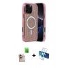 MARSİLYAN™- iPhone 16 Pro Max Kılıf Eksen Çizgi - Siyah 3D Antistatik Seramik Nano Ekran Koruyucu + Raze Metal Kamera Lens - NLGY