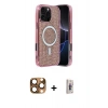 MARSİLYAN™- iPhone 16 Pro Max Kılıf Eksen Çizgi - Siyah Bilvis 3D Cam Ekran Koruyucu + Pers Alüminyum Kamera Lens - CLTM
