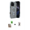 MARSİLYAN™- iPhone 16 Pro Max Kılıf Eksen Çizgi - Siyah Bilvis 3D Cam Ekran Koruyucu + Raze Metal Kamera Lens - CLTM