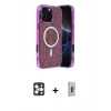 MARSİLYAN™- iPhone 16 Pro Max Kılıf Eksen Çizgi - Siyah Bilvis 3D Cam Ekran Koruyucu + PVD Metal Kamera Lens - GD