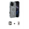 MARSİLYAN™- iPhone 16 Pro Max Kılıf Eksen Çizgi - Siyah Bilvis 3D Cam Ekran Koruyucu + PVD Metal Kamera Lens - GD