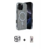 MARSİLYAN™- iPhone 16 Pro Max Kılıf Eksen Çizgi - Siyah Bilvis 3D Cam Ekran Koruyucu + Pers Alüminyum Kamera Lens - GI