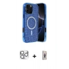 MARSİLYAN™- iPhone 16 Pro Max Kılıf Eksen Çizgi - Siyah Bilvis 3D Cam Ekran Koruyucu + Pers Alüminyum Kamera Lens - GS