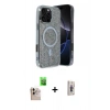 MARSİLYAN™- iPhone 16 Pro Max Kılıf Eksen Çizgi - Siyah Bilvis 3D Cam Ekran Koruyucu + Raze Metal Kamera Lens - NLGY