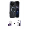 MARSİLYAN™- iPhone 16 Pro Max Kılıf Eksen Çizgi - Siyah Bilvis 3X AR Hayalet Cam Ekran Koruyucu + Bilvis Titan Kamera Lens - SH
