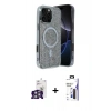 MARSİLYAN™- iPhone 16 Pro Max Kılıf Eksen Çizgi - Siyah Bilvis 3X AR Hayalet Cam Ekran Koruyucu + Bilvis Titan Kamera Lens - GS