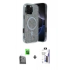 MARSİLYAN™- iPhone 16 Pro Max Kılıf Eksen Çizgi - Siyah Bilvis 3X AR Hayalet Cam Ekran Koruyucu + Raze Metal Kamera Lens - SH