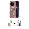 MARSİLYAN™- iPhone 16 Pro Max Kılıf Eksen Çizgi - Siyah Bilvis 3X AR Hayalet Cam Ekran Koruyucu + Raze Metal Kamera Lens - NLGY
