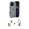 MARSİLYAN™- iPhone 16 Pro Max Kılıf Eksen Çizgi - Siyah Bilvis 3X AR Hayalet Cam Ekran Koruyucu + Raze Metal Kamera Lens - NLGY