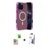 MARSİLYAN™- iPhone 16 Pro Max Kılıf Eksen Çizgi - Siyah Bilvis 3X AR Hayalet Cam Ekran Koruyucu + Raze Metal Kamera Lens - NLGY