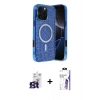 MARSİLYAN™- iPhone 16 Pro Max Kılıf Eksen Çizgi - Siyah Bilvis 3X AR HD Cam Ekran Koruyucu + Bilvis Titan Kamera Lens - TMGI
