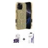 MARSİLYAN™- iPhone 16 Pro Max Kılıf Eksen Çizgi - Siyah Bilvis 3X AR HD Cam Ekran Koruyucu + Bilvis Titan Kamera Lens - GS