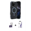 MARSİLYAN™- iPhone 16 Pro Max Kılıf Eksen Çizgi - Siyah Bilvis 3X AR HD Cam Ekran Koruyucu + Bilvis Titan Kamera Lens - TMGI