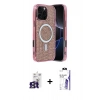 MARSİLYAN™- iPhone 16 Pro Max Kılıf Eksen Çizgi - Siyah Bilvis 3X AR HD Cam Ekran Koruyucu + Bilvis Titan Kamera Lens - TMGI