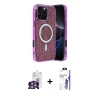 MARSİLYAN™- iPhone 16 Pro Max Kılıf Eksen Çizgi - Siyah Bilvis 3X AR HD Cam Ekran Koruyucu + Bilvis Titan Kamera Lens - GS