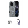 MARSİLYAN™- iPhone 16 Pro Max Kılıf Eksen Çizgi - Siyah Bilvis 3X AR HD Cam Ekran Koruyucu + Pers Alüminyum Kamera Lens - GS