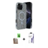 MARSİLYAN™- iPhone 16 Pro Max Kılıf Eksen Çizgi - Siyah Bilvis 3X AR HD Cam Ekran Koruyucu + Raze Metal Kamera Lens - CLTM