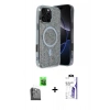 MARSİLYAN™- iPhone 16 Pro Max Kılıf Eksen Çizgi - Siyah Bilvis 3X AR HD Cam Ekran Koruyucu + Raze Metal Kamera Lens - SH