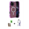 MARSİLYAN™- iPhone 16 Pro Max Kılıf Eksen Çizgi - Siyah Bilvis 3X AR HD Cam Ekran Koruyucu + Raze Metal Kamera Lens - CLTM