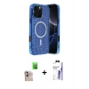 MARSİLYAN™- iPhone 16 Pro Max Kılıf Eksen Çizgi - Siyah Bilvis 3X AR HD Cam Ekran Koruyucu + Raze Metal Kamera Lens - NLGY