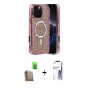 MARSİLYAN™- iPhone 16 Pro Max Kılıf Eksen Çizgi - Siyah Bilvis 3X AR HD Cam Ekran Koruyucu + Raze Metal Kamera Lens - CLTM