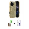 MARSİLYAN™- iPhone 16 Pro Max Kılıf Eksen Çizgi - Siyah Bilvis 3X AR HD Cam Ekran Koruyucu + Raze Metal Kamera Lens - CLTM