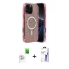 MARSİLYAN™- iPhone 16 Pro Max Kılıf Eksen Çizgi - Siyah Bilvis 3X AR HD Cam Ekran Koruyucu + Raze Metal Kamera Lens - BZ