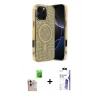 MARSİLYAN™- iPhone 16 Pro Max Kılıf Eksen Çizgi - Siyah Bilvis 3X AR HD Cam Ekran Koruyucu + Raze Metal Kamera Lens - NLGY