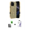 MARSİLYAN™- iPhone 16 Pro Max Kılıf Eksen Çizgi - Siyah Bilvis 3X AR HD Cam Ekran Koruyucu + Raze Metal Kamera Lens - SH