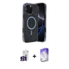 MARSİLYAN™- iPhone 16 Pro Max Kılıf Eksen Çizgi - Siyah Bilvis 5in1 3D Magic Cam Ekran Koruyucu + Bilvis Titan Kamera Lens - TMGI