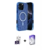 MARSİLYAN™- iPhone 16 Pro Max Kılıf Eksen Çizgi - Siyah Bilvis 5in1 3D Magic Cam Ekran Koruyucu + Bilvis Titan Kamera Lens - TMGI