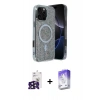 MARSİLYAN™- iPhone 16 Pro Max Kılıf Eksen Çizgi - Siyah Bilvis 5in1 3D Magic Cam Ekran Koruyucu + Bilvis Titan Kamera Lens - SH